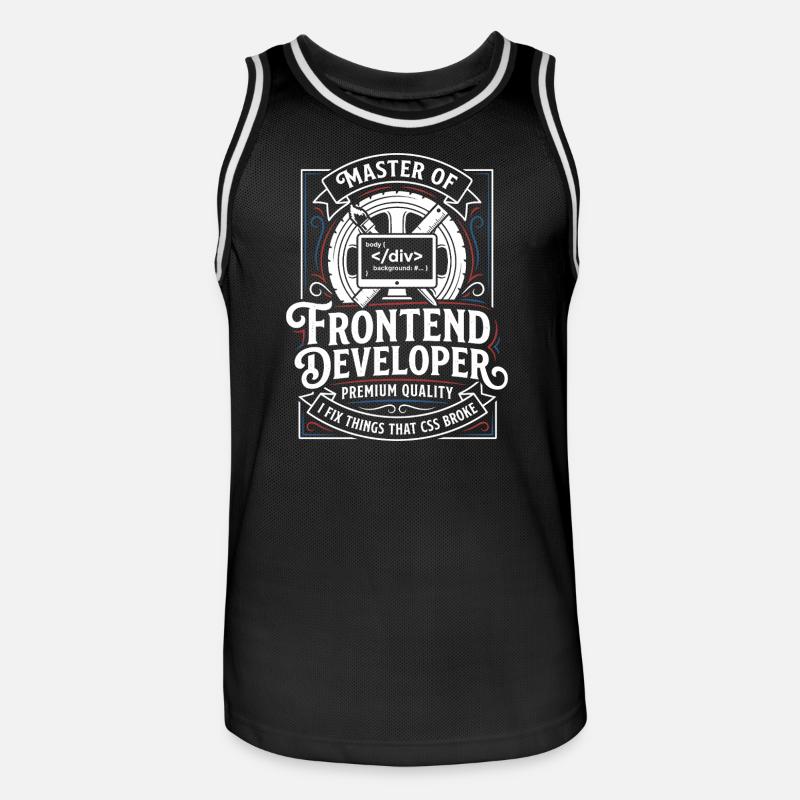 Frontend Master: CSS HTML Art - Men's Basketball Jersey - black/white