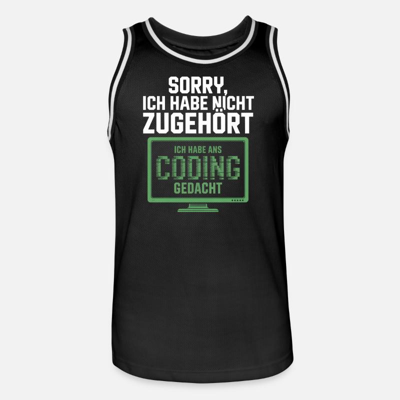 Sorry, I thought coding - Men's Basketball Jersey - black/white
