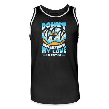 Restauration rapide en donuts - Maillot de basket Homme - noir/blanc - Devant - AI Model Male 185 dark (185cm)