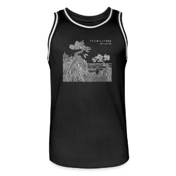 Cosmic Truth - Men's Basketball Jersey - black/white - Front - AI Model Male 185 dark (185cm)