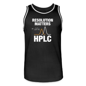 HPLC Peak Resolution Performance Chromatography - Männer Basketball-Trikot - Schwarz/Weiß - Vorne - AI Model Male 185 dark (185cm)