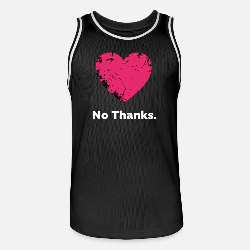 No, grazie, cuore - Maglia da basket per uomo - nero/bianco