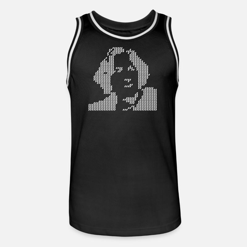 Ritratto Pixel Oscar Wilde a mezzotono - Maglia da basket per uomo - nero/bianco