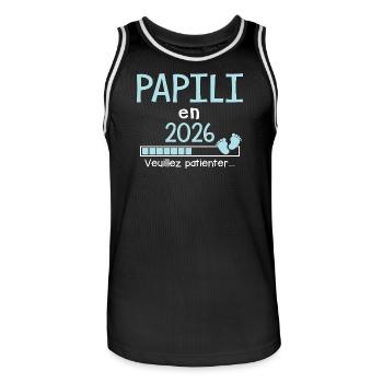 Papili en 2026 Cadeau Futur papy  - Maillot de basket Homme - noir/blanc - Devant - AI Model Male 185 dark (185cm)