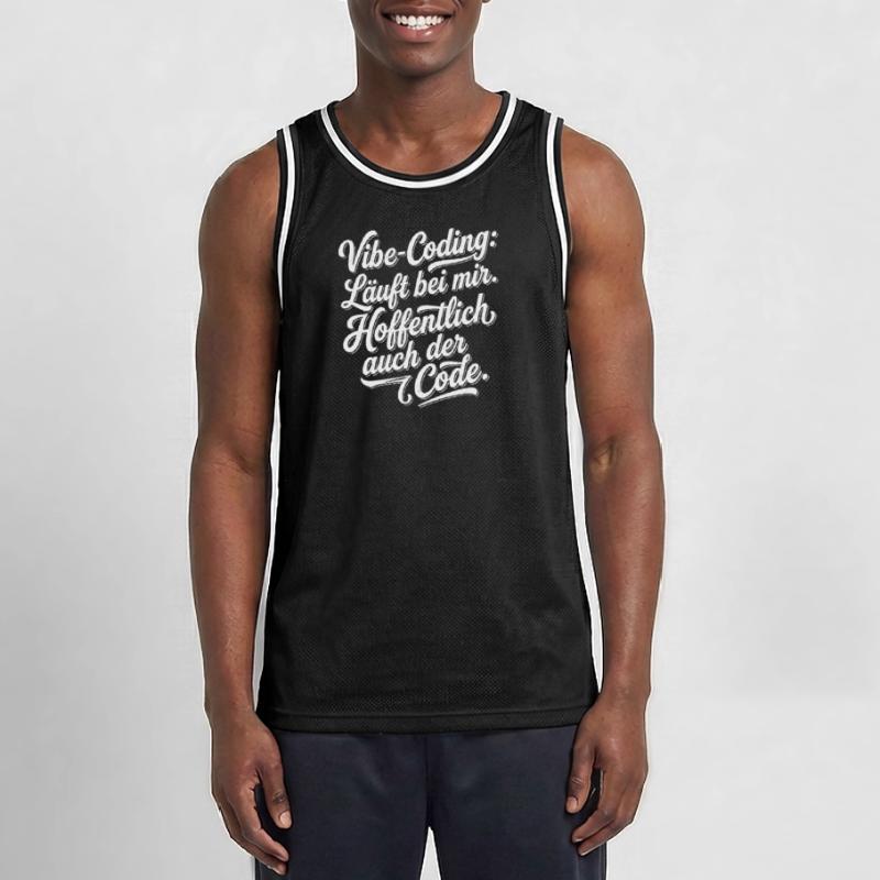 Vibe Coding läuft bei mir hoffentlich Code Männer Basketball-Trikot