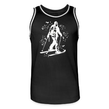 Alpiner Skifahrer Wintersport Skitouren - Männer Basketball-Trikot - Schwarz/Weiß - Vorne - AI Model Male 185 dark (185cm)