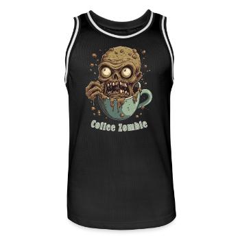 Coffee Monster - Caffeine Zombie - Morning Grouch - Men's Basketball Jersey - black/white - Front - AI Model Male 185 dark (185cm)