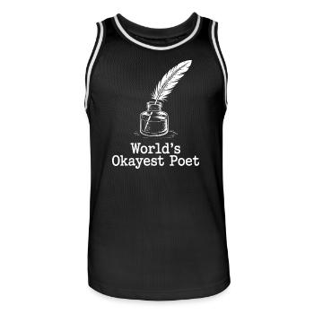 Okayest Poet Feather Ink - Männer Basketball-Trikot - Schwarz/Weiß - Vorne - AI Model Male 185 dark (185cm)