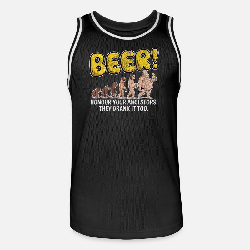 Evolution Beer Lustiges Witziges Bier - Männer Basketball-Trikot - Schwarz/Weiß