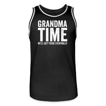 Grandma time, we'll make it! Funny - Men's Basketball Jersey - black/white - Front - AI Model Male 185 dark (185cm)