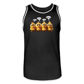 Kuschelige Oster Küken Quartett - Männer Basketball-Trikot - Schwarz/Weiß - Vorne - AI Model Male 185 dark (185cm)