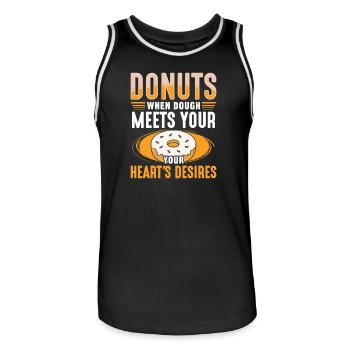 Restauration rapide en donuts - Maillot de basket Homme - noir/blanc - Devant - AI Model Male 185 dark (185cm)
