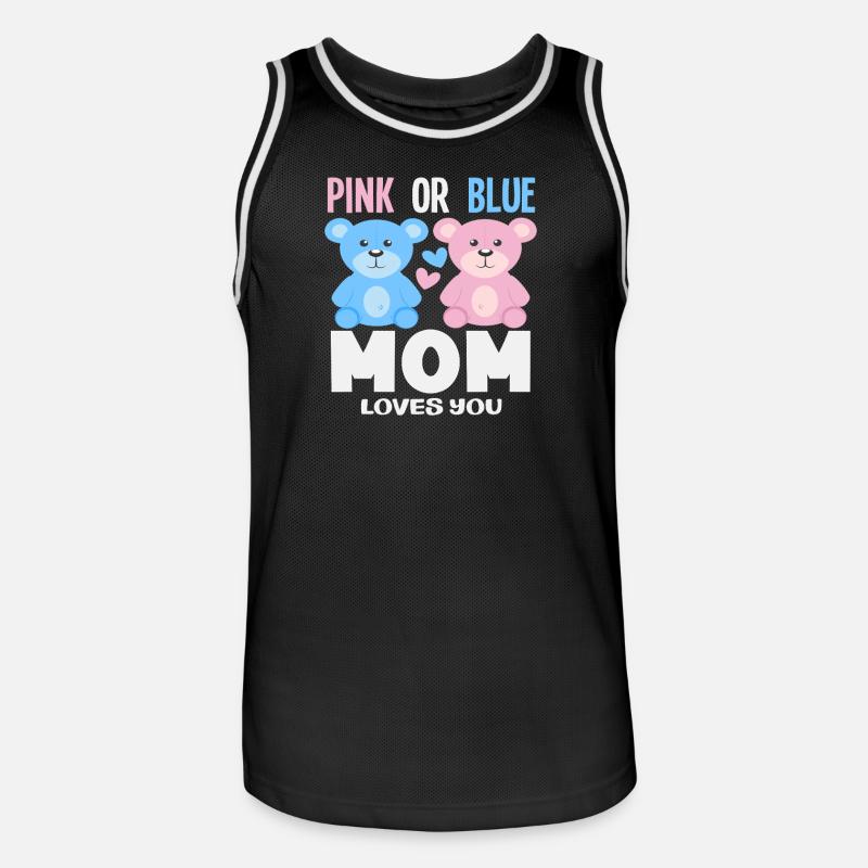 Pink Oder Blau Mama Liebt Dich - Männer Basketball-Trikot - Schwarz/Weiß