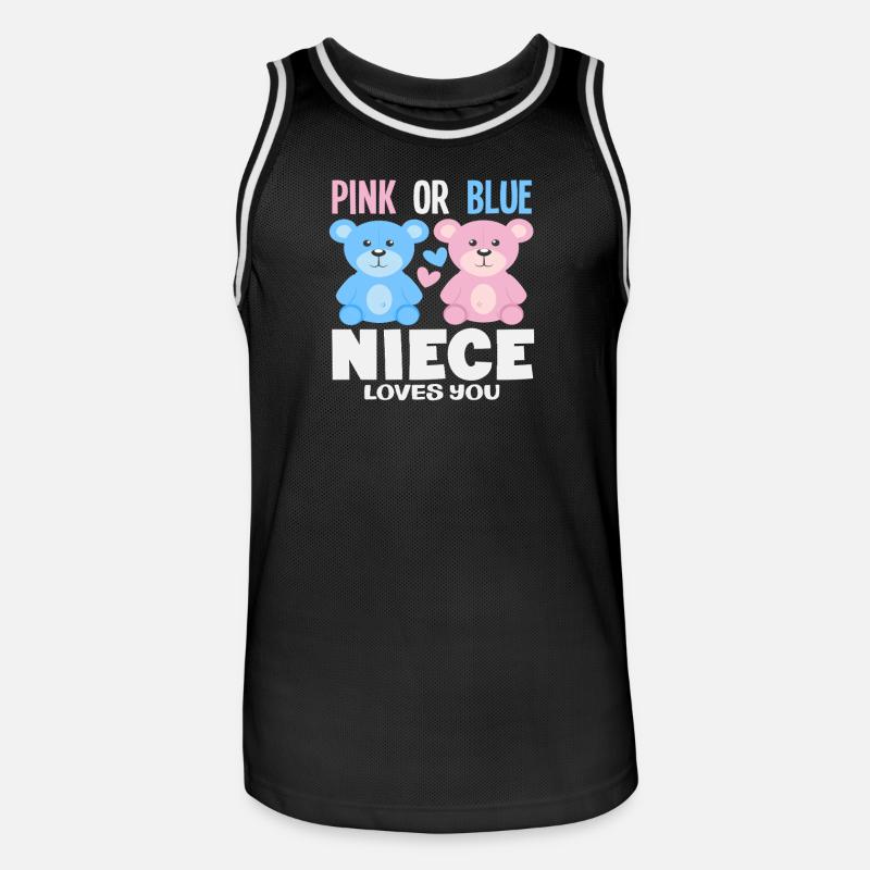 Pink Oder Blau Nichte Liebt Dich - Männer Basketball-Trikot - Schwarz/Weiß