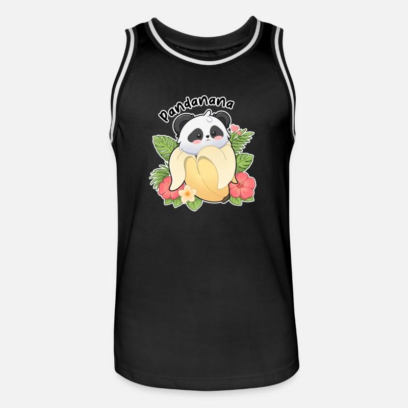Panda bananmotiv Söt djurdesign - Basebollinne herr - svart/vit