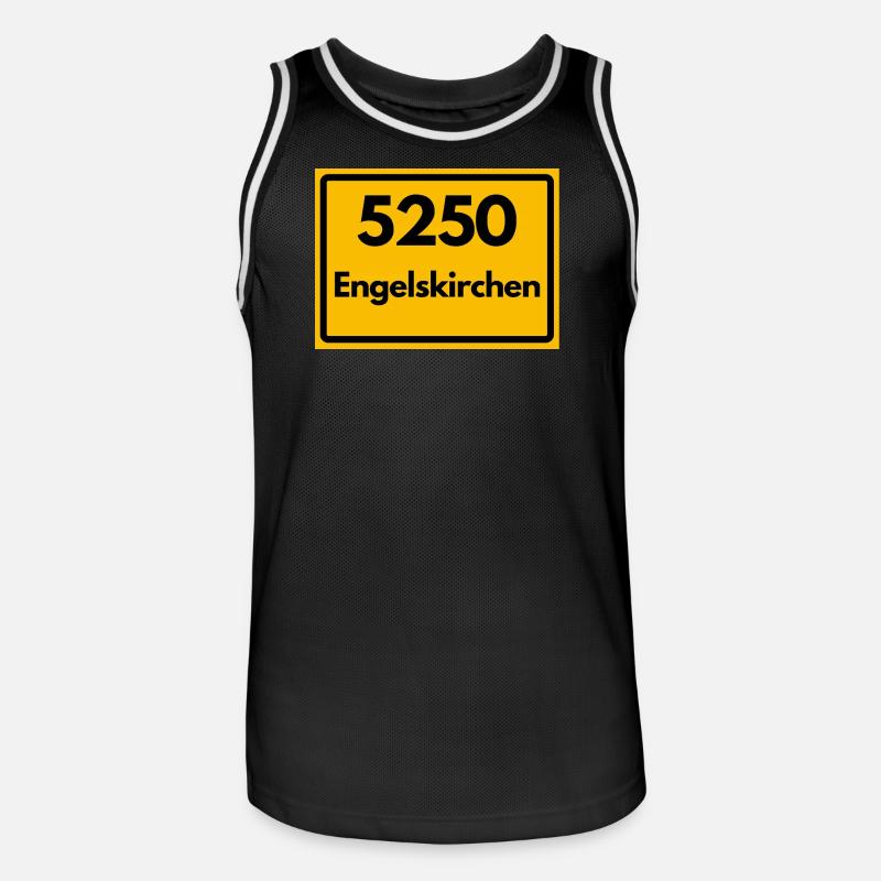 OLD POSTCODE POSTCODE RETRO 5250 ENGELSKIRCHEN - Men's Basketball Jersey - black/white