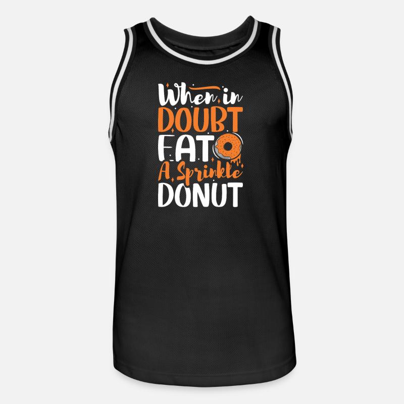 Restauration rapide en donuts - Maillot de basket Homme - noir/blanc