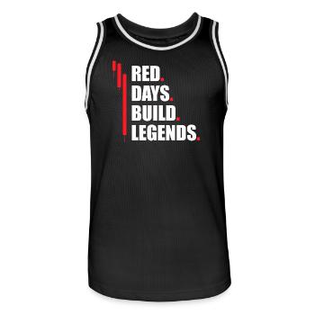 Red days build legends Aktienmarkt Börse Trader - Männer Basketball-Trikot - Schwarz/Weiß - Vorne - AI Model Male 185 dark (185cm)