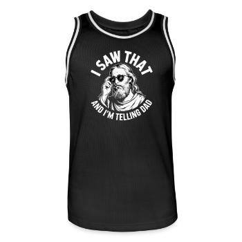 I Saw That And Im Telling Dad Jesus Humor - Men's Basketball Jersey - black/white - Front - AI Model Male 185 dark (185cm)