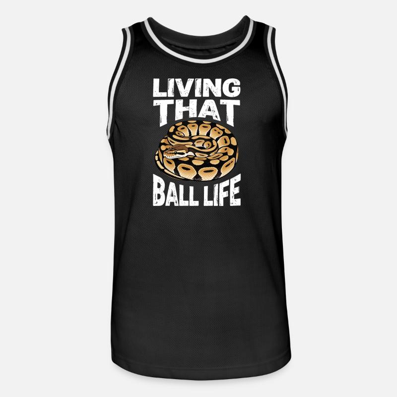 Königspython Schlangen Liebhaber Terrarium Python - Männer Basketball-Trikot - Schwarz/Weiß