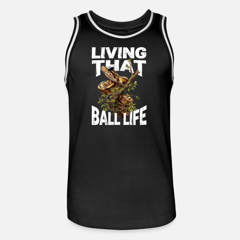 Königspython Schlangen Liebhaber Terrarium Python - Männer Basketball-Trikot - Schwarz/Weiß