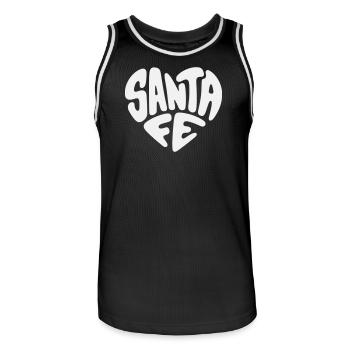 Santa Fe, New Mexico Heart Design - Men's Basketball Jersey - black/white - Front - AI Model Male 185 dark (185cm)