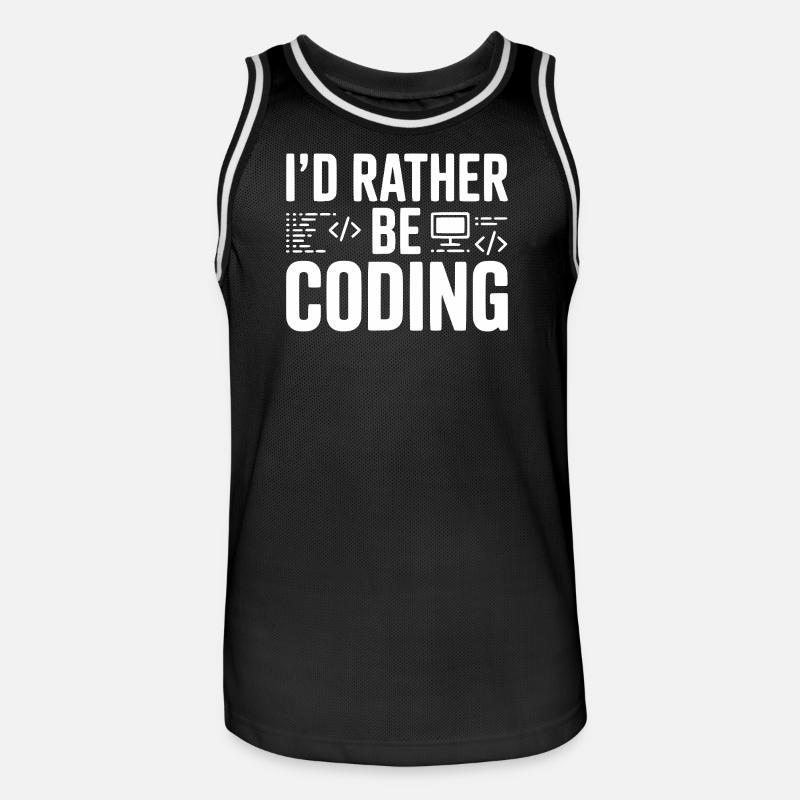 Je préfère coder - Maillot de basket Homme - noir/blanc
