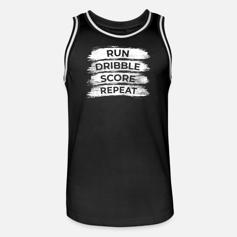 Courir, dribbler, marquer, répéter - Maillot de basket Homme - noir/blanc