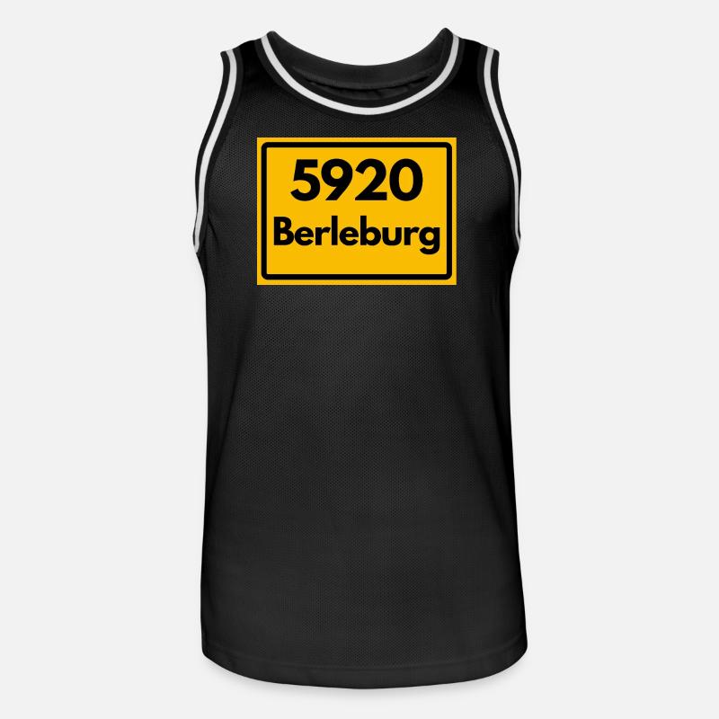 OLD POSTCODE POSTCODE RETRO 5920 BERLEBURG - Men's Basketball Jersey - black/white