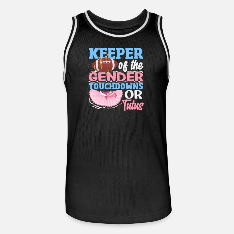 Hüter Des Geschlechts Touchdowns Oder Tutus - Männer Basketball-Trikot - Schwarz/Weiß