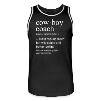 Définition de coach cowboy cadeau drôle de western de rodéo - Maillot de basket Homme - noir/blanc - Devant - AI Model Male 185 dark (185cm)
