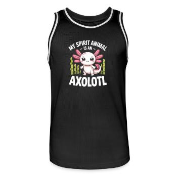 Axolotl Spirit Animal Tee - Maillot de basket Homme - noir/blanc - Devant - AI Model Male 185 dark (185cm)