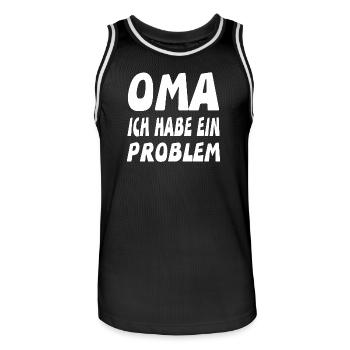 Oma - Männer Basketball-Trikot - Schwarz/Weiß - Vorne - AI Model Male 185 dark (185cm)
