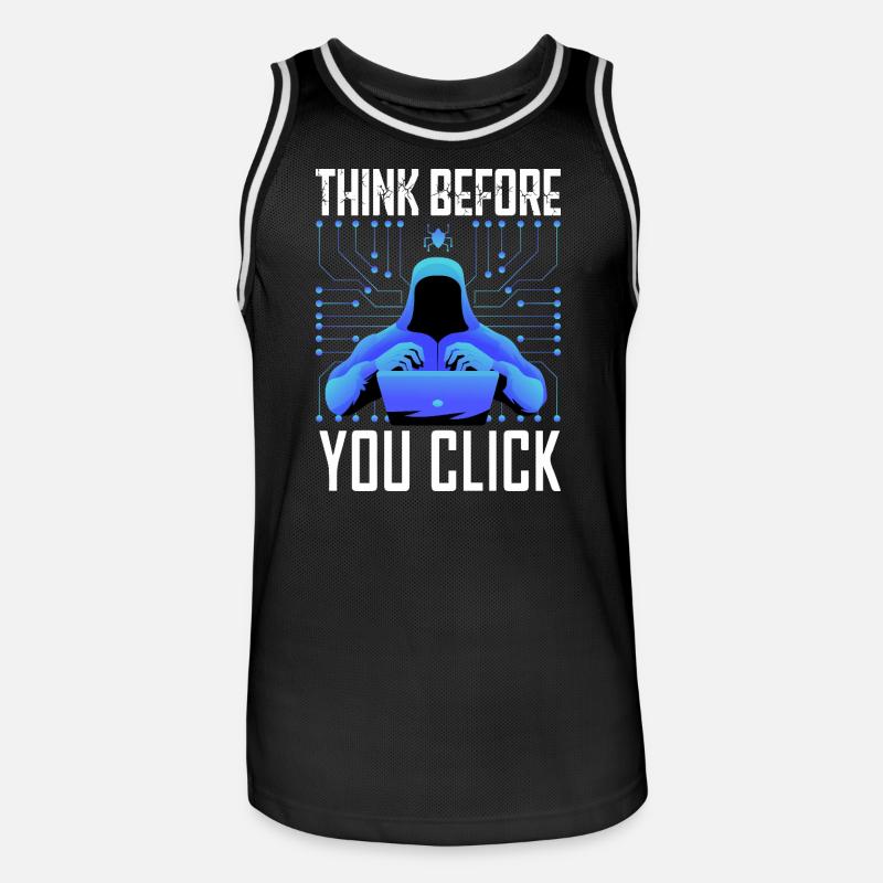 Hacker-Hacker-Hacker-Programmierer Linux Cybersicherheitsdaten - Männer Basketball-Trikot - Schwarz/Weiß