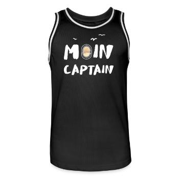 Moin Captain Porthole Sea Holiday Recreation Coast - Men's Basketball Jersey - black/white - Front - AI Model Male 185 dark (185cm)