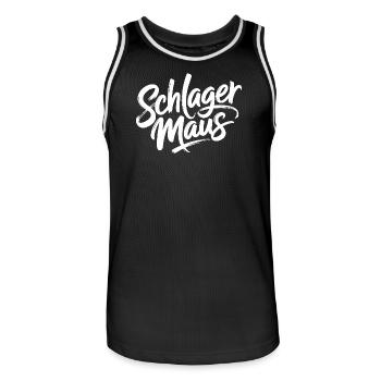 Schlager Maus Party Crew JGA Frauen Schlagermaus - Männer Basketball-Trikot - Schwarz/Weiß - Vorne - AI Model Male 185 dark (185cm)