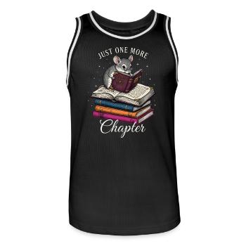 Just One More Chapter – Süße Leseratte mit Buch - Männer Basketball-Trikot - Schwarz/Weiß - Vorne - AI Model Male 185 dark (185cm)