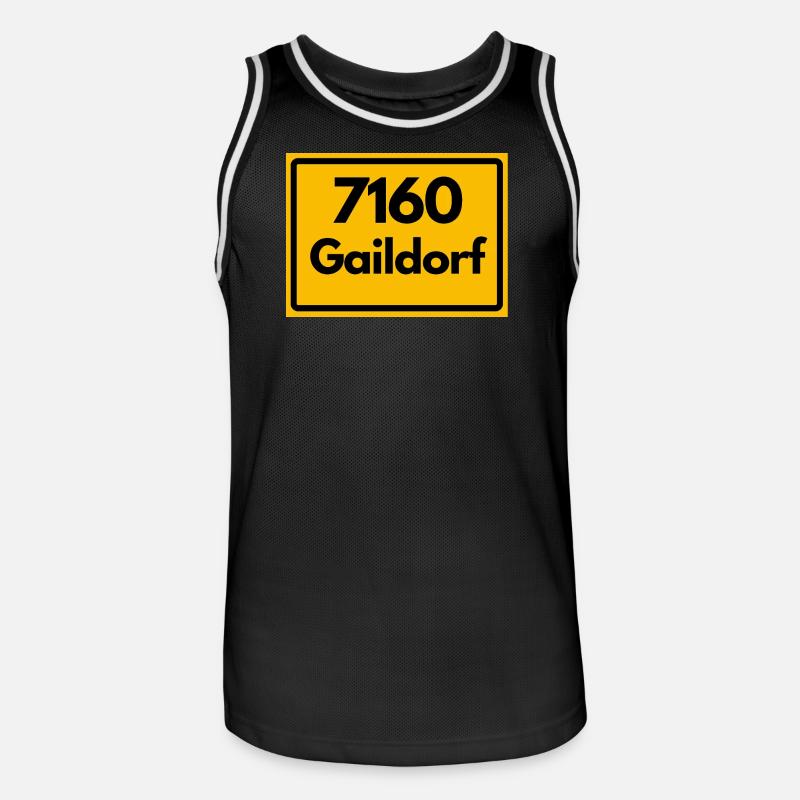OLD POSTCODE POSTCODE RETRO 7160 GAILDORF HEIMAT - Men's Basketball Jersey - black/white