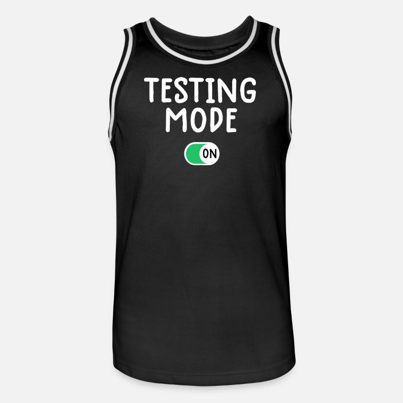 Testing Mode On Graphic Tee - Men's Basketball Jersey - black/white