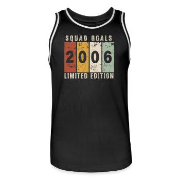 Jubiläum 2006 – 20 Jahre - Männer Basketball-Trikot - Schwarz/Weiß - Vorne - AI Model Male 185 dark (185cm)