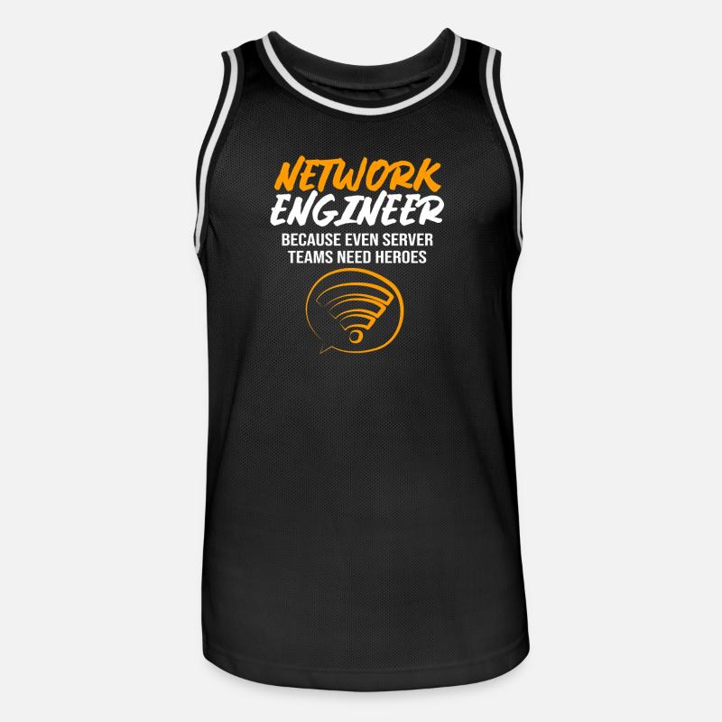 Netzwerk Informatiker Programmierer Admin - Männer Basketball-Trikot - Schwarz/Weiß
