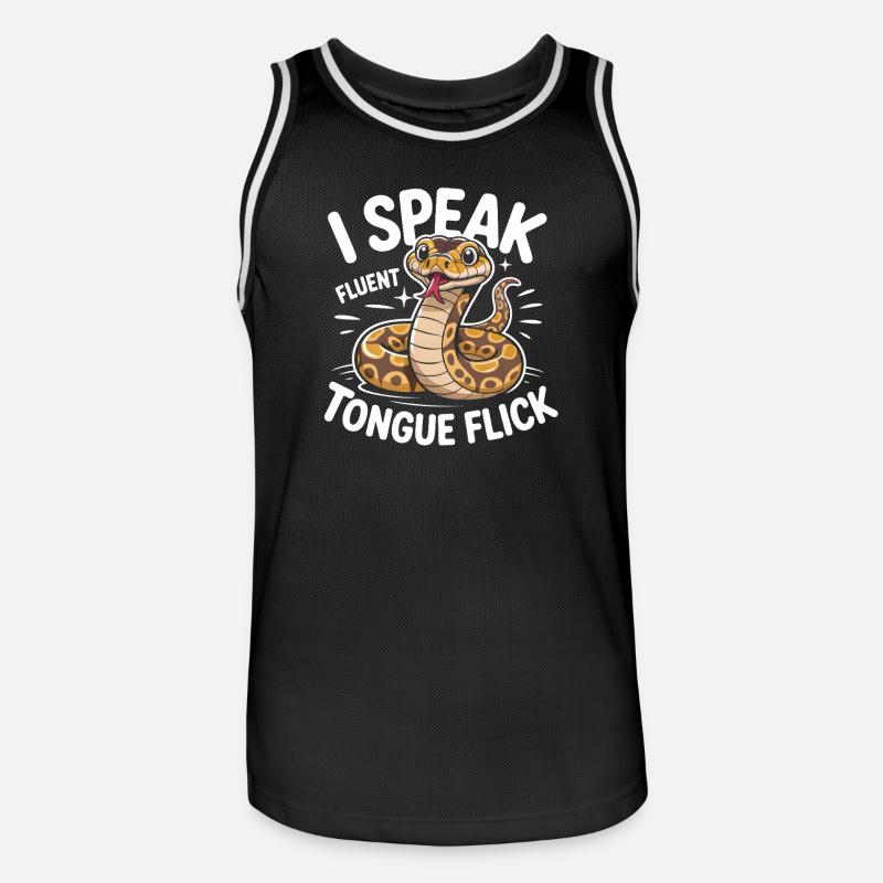 Langue Fluide | Humour du Python Roi - Maillot de basket Homme - noir/blanc