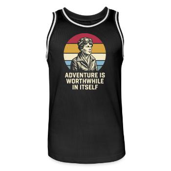 Amelia Earhart Das Abenteuer ist lohnenswert - Männer Basketball-Trikot - Schwarz/Weiß - Vorne - AI Model Male 185 dark (185cm)