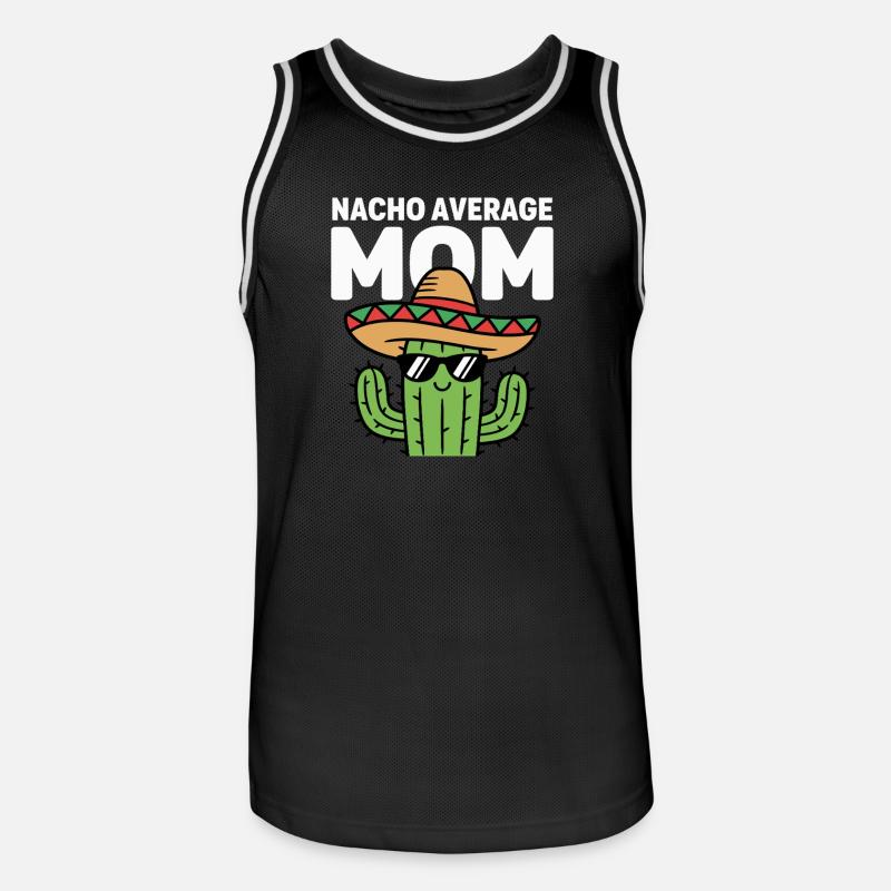 Nacho Durchschnitts-Mutter Lustige Kleinmahn - Männer Basketball-Trikot - Schwarz/Weiß