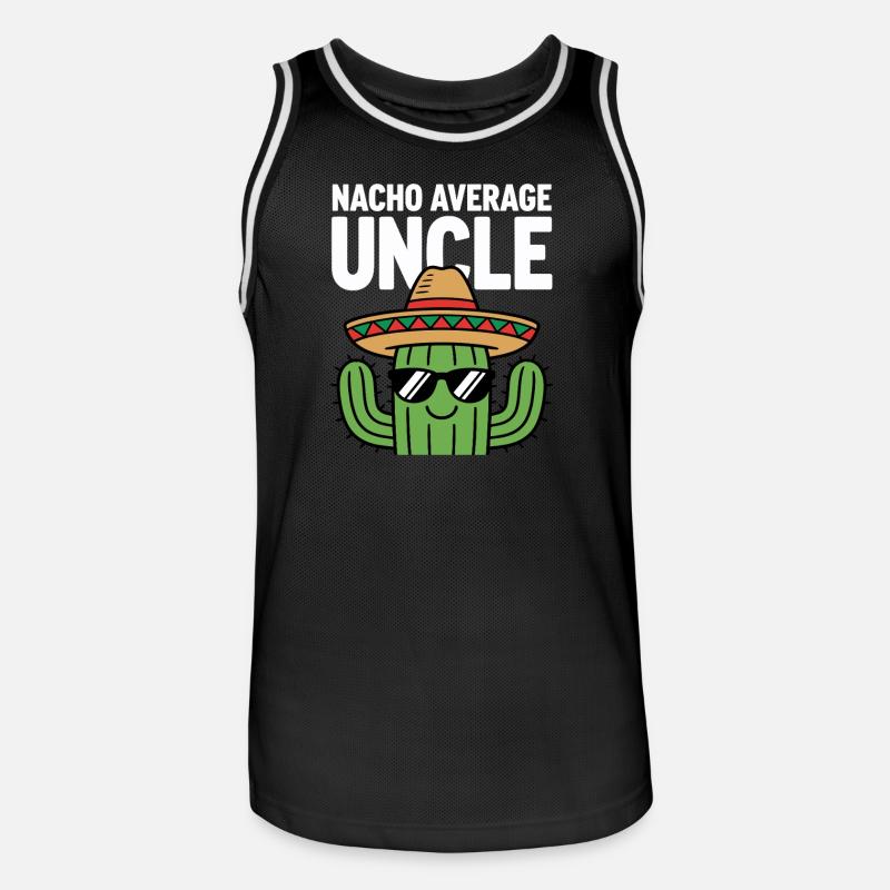 Nacho Durchschnitts-Onkel Witzig Cinco de Mayo - Männer Basketball-Trikot - Schwarz/Weiß