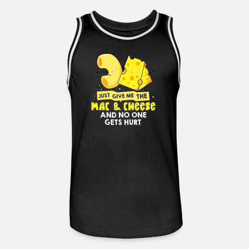 Mac & Cheese Meme Tee - Männer Basketball-Trikot - Schwarz/Weiß