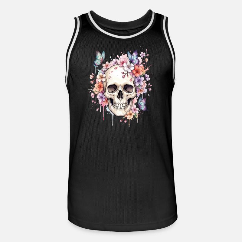 Sakura in fiore di ciliegio - Maglia da basket per uomo - nero/bianco