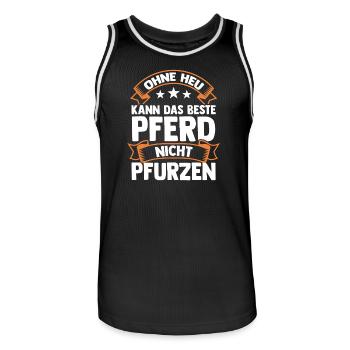 Reiten Pferdeliebhaber Reiterhof Pferde - Männer Basketball-Trikot - Schwarz/Weiß - Vorne - AI Model Male 185 dark (185cm)