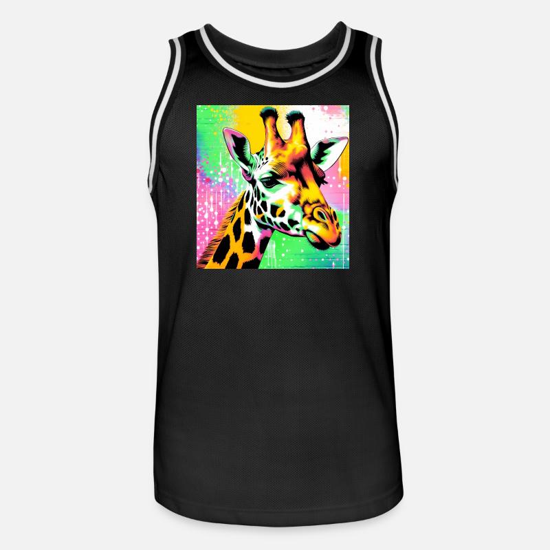 giraffe - Men's Basketball Jersey - black/white