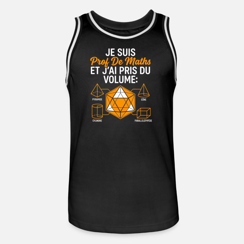 Prof de Maths prend du Volume - Maillot de basket Homme - noir/blanc